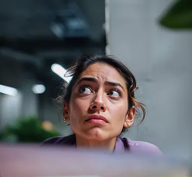 A woman comparing products in a chemist